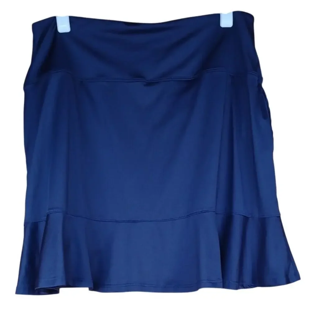 Emerald 18 Navy Tennis Skort Womens Large Golf Pickleball Athletic Side Pockets
